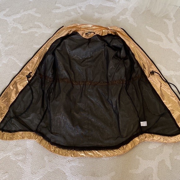 Sweet Rain brand! Metallic Gold/hint of rose Raincoat Size L - Picture 10 of 17